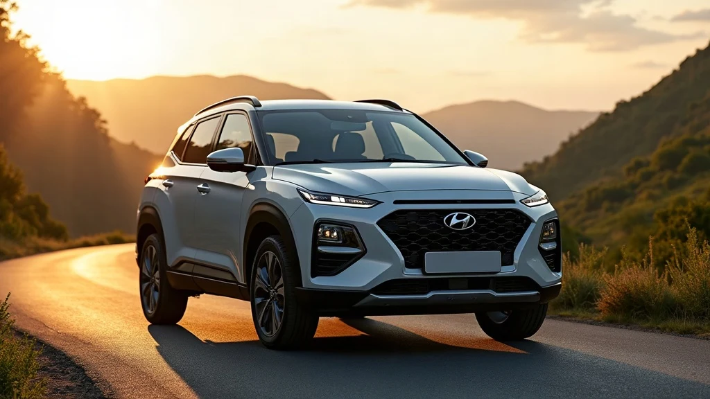 2026 Hyundai Creta facelift on mountain road at sunset